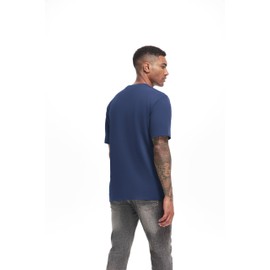 VEIISAR Men's Heavy Weight Crew Neck T-Shirt Mens Premium Cotton Pre Shrunk Tee Royal Blue XXL