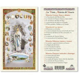 Los Veinte Misterios del Rosario Tarjetas Laminadas Laminated Prayer Cards - 25