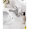 WOWOW Bathroom Faucet 1 Handle Low Arc Single Handle 4
