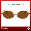 Breaksun Retro Oval Sunglasses for Women Men Trendy Round Sunnies