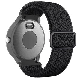 Elastic Strap for Garmin Forerunner 245/645/55 Music Watch Band for Women Men, 20mm Adjustable Soft Nylon Stretchy Band for Vivoactive 5/Vivomove LUXE/HR/Sport/Trend Black
