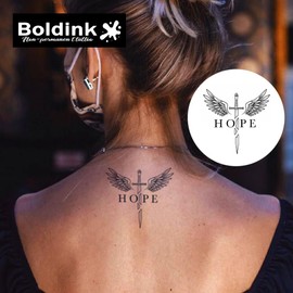 Boldink Temporary Tattoos, semi permanent tattoos, 15-day long lasting tattoo sticker, waterproof and anti-reflective, unique design（Sword of Hope）