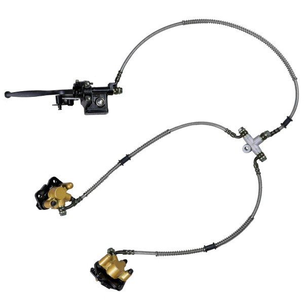 Unbranded Front Twin Brake Assembly Caliper Master Cylinder Go Kart