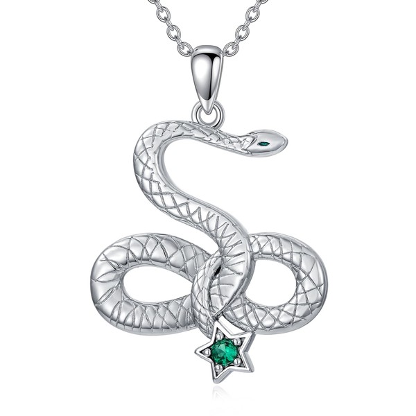 ZPMMPZ Snake Necklace 925 Sterling Silver Infinity Snake Pendant Necklace