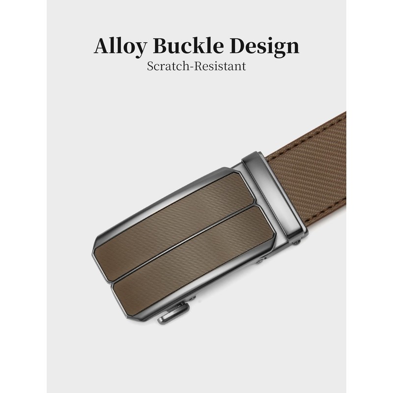 SKiporty Mens Belt Leather with Automatic Buckle Adjustable Ratchet Belts