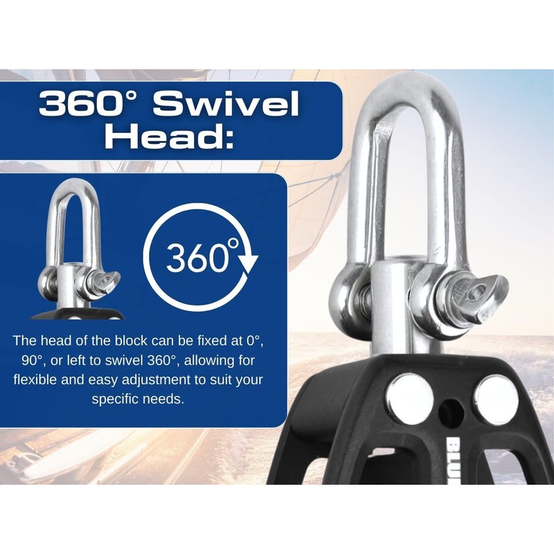 Sailboat blocks Aluminum 38mm Single 2252