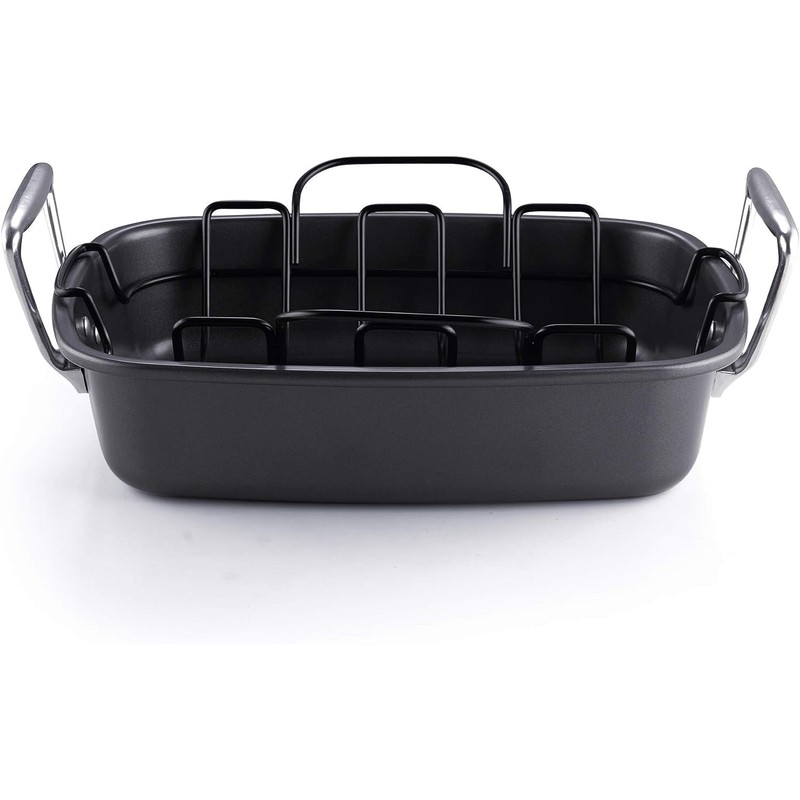 Cook N Home Nonstick Roasting Pan Bakeware Roaster with Rack,