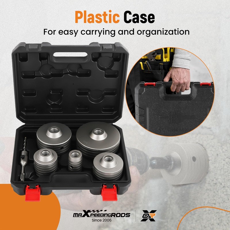 maXpeedingrods 6PCS Concrete Hole Saw Kit, 40 65 80 100