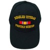 Disabled Veteran Proudly Served Baseball Cap Black Hat Army Navy