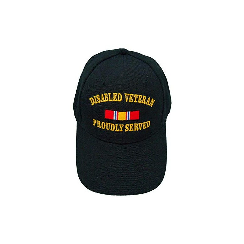 Disabled Veteran Proudly Served Baseball Cap Black Hat Army Navy