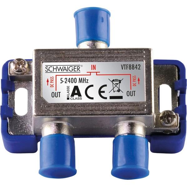 Schwaiger VTF8842241 High-End 2-Way Splitter for BK and GA Systems