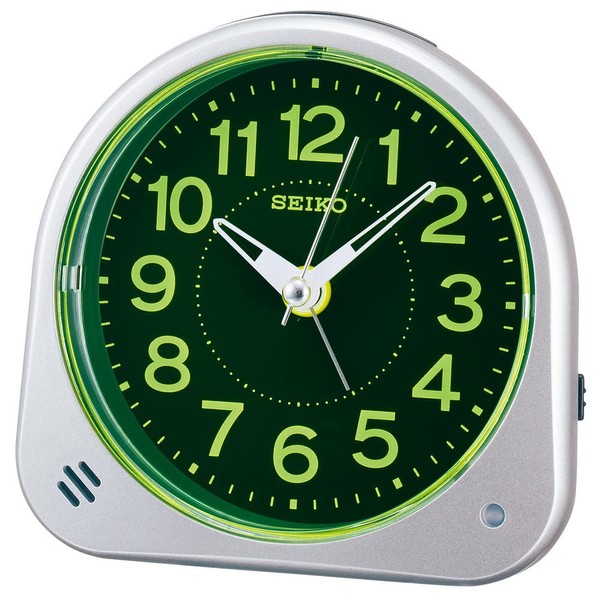 Seiko Clock XN301S Alarm Clock Analog Night Visible Silver Metallic 4.4 x 4.5 x 2.6 inches (113 x 116 x 66 mm)