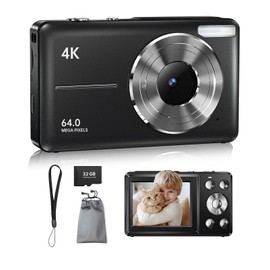 Digital Camera, 4K 48MP Cameras for Photography with 32GB Card 18X Digital Zoom, 2.8'' Compact Camera for Kids Teens, Boys, and Girls