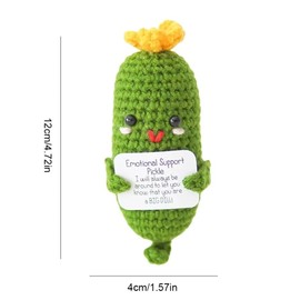 SACHPER Pickle Buddies Sunny Emotional Support Pickle Crochet Positive - Positive Pickle, Emotional Support Crochet Positive Vegetable, Charm Emotional Support, Cute Plushies Pickles.