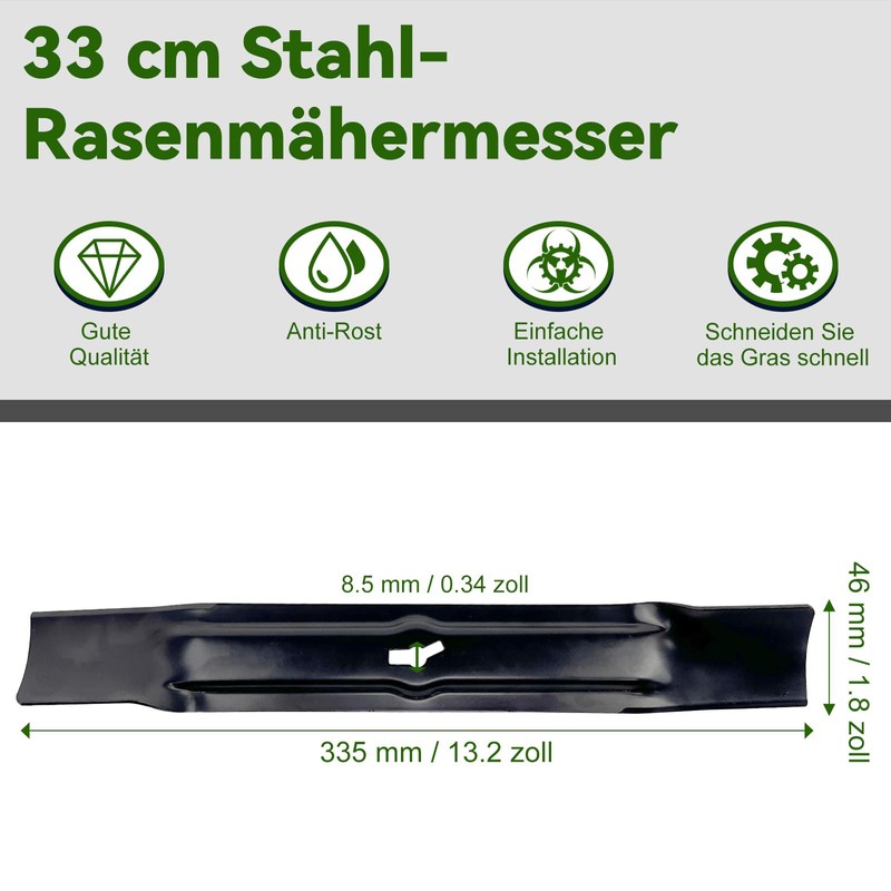 Replacement Blade for Lawnmowers, Lawnmower Blade 33.5 cm, Lawn Mower