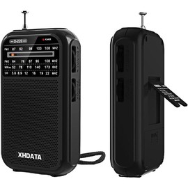 D220 Portable Radio AM FM SW Shortwave Radio Receiver Pocket Radio, 2 AA Battery Operated, Transistor Radio with Excellent Reception for Gift, Family, Elder (Orange) - Color: Black