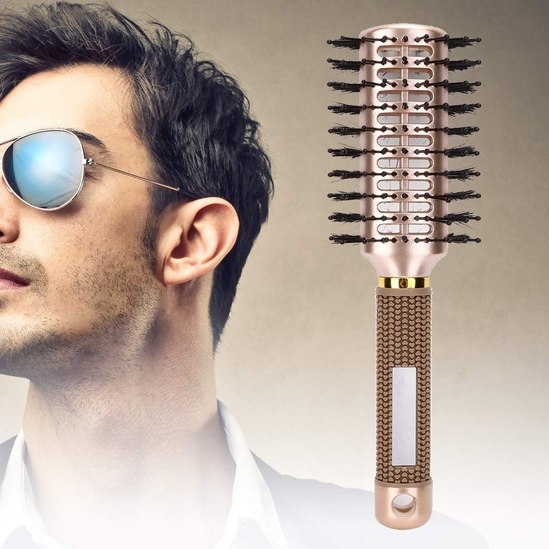 Anti-Static Hairdressing Comb, Double-Sided Nylon Bristle Hair Brush Styling Comb