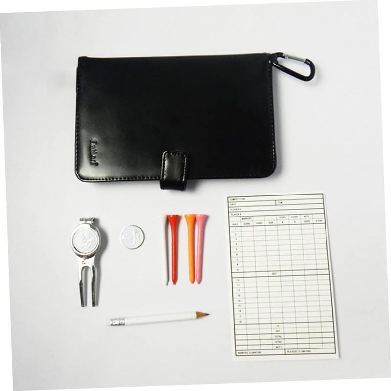 CORHAD Leather Score Book Scorecard Holder Golf Tool Bag Pencil