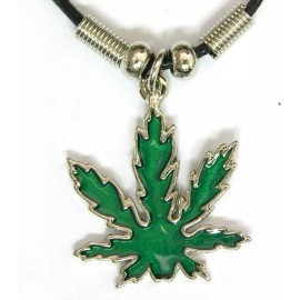 Ramson New Weed Jewelry Green Leaf Pendant Choker Necklace
