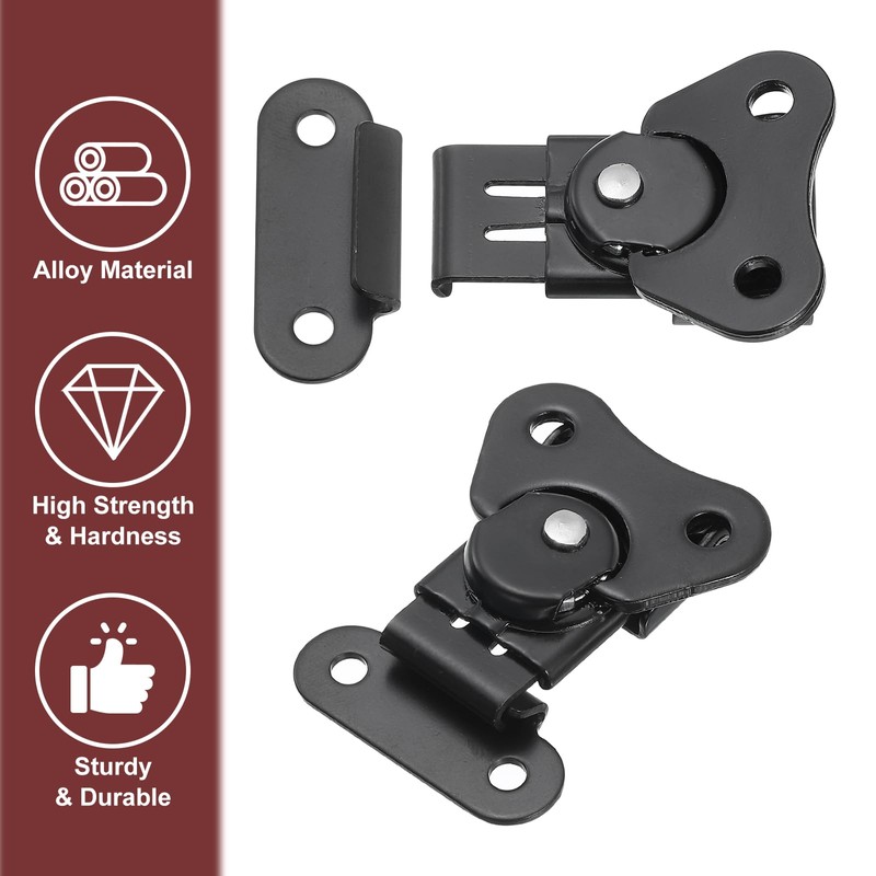 sourcing map 4Pcs Butterfly Twist Latch, 1.97 Inch Alloy Spring