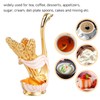 Coffee Spoon Holder Elegant Swan Shaped Alloy Mirror Polish Rich