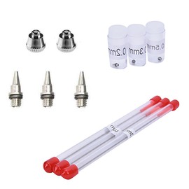 0.2mm 0.3mm 0.5mm Airbrush Nozzle Needle Cap Kit, Airbrush Replacement Parts for Model Spraying Painting Cleaning Repairing