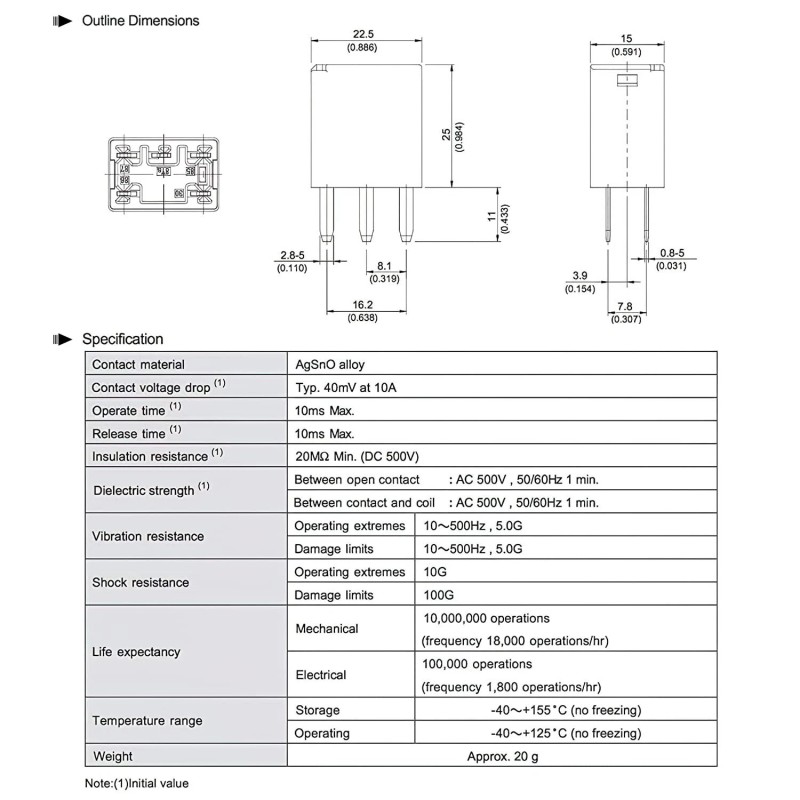 Nilight SPST Multi Purpose Relay 12V 5 Prong Fuel Pump
