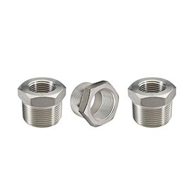 Beduan Stainless Steel Reducer Hex Bushing, 1" Male NPT to 3/4" Female NPT, Reducing Cast Pipe Adapter Fitting(Pack of 3)