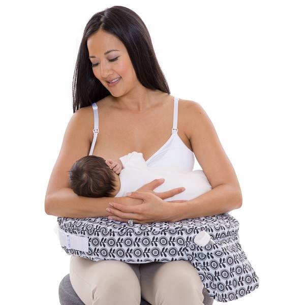 My Brest Friend Original Nursing Pillow | Ergonomic Breastfeeding Pillows | Supports Both Mom & Baby | Breastfeeding Essentials | Handy Side Pocket, Double Straps & Removable Cover, Midnight Poppy