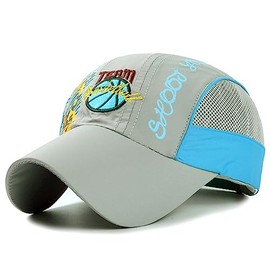 LLmoway Toddler Boys Baseball Hat Breathable Mesh Cap Sun Protection Kids Sports Hats Grey 4-8Y