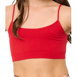 Malibu Sugar Girls Red Bra Camisole - Crop Cami Bras for Girls Spaghetti Straps Comfort and Function (Designed to fit Girls 10-14)