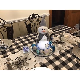 Essifunia Waterproof Checkered Tablecloth Fabric - Rectangle 58x84 Inch Classic Gingham Buffalo Plaid Table Cloth for Indoor/Outdoor Use - Washable Table Cover for Kitchen, BBQs, and Parties