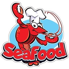 SignMission Seafood 16" Decal Concession Stand Food Truck Sticker, Size