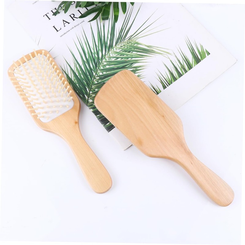 Ipetboom 2pcs Wooden Scalp Massage Comb Hair Combs Detangler Brush