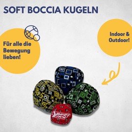 Best Sporting Soft Bocce Game I Soft Bocce Balls for the Garden I Boule Set Children & Adults with 6 Throwing Bags & 1 Target Ball I Bocce Game Outdoor & Indoor I Soft Boule Children