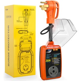 Nilight 50 to 30 Amp RV Surge Protector Power Adapter 4200 Joules Voltage Monitor 14-50P to TT-30R Converter 125V/3750W Waterproof Circuit Analyzer with Extension Cord for Camper Travel Trailer