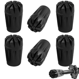 6 Pack Hiking Walking Sticks Rubber Tips, Replacement Tips Protectors for Trekking Poles, Fits Most Standard Hiking, Trekking, Walking Poles (Angle Tips)