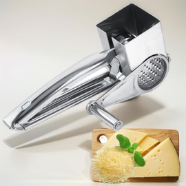 Rallador de Queso Multipropósito, Inoxidable Rollador Verduras Espiral, Rallador de Queso Manual Rallador de Queso Kitchenaid Apto para Queso, Fruta y Verdura
