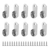10 x 15mm Nickel Plated Silver Oval Closet Rail Sockets
