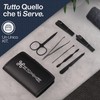 ESHMHE Professionelles Maniküreset, 7-teilig, mit schwarzem PU-Etui, Unisex, für Hand-