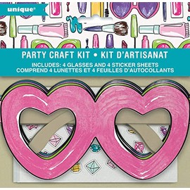 Unique Party 72520 - DIY Heart Glasses Spa Party Craft Kit for 4