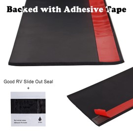 4 Inch RV Slide Out Seal, RV Slide Out Weather Stripping Wiper Seals with Adhesive Tape 30 Ft Truck Black Rubber Stripping for Keeping Out Noise and Weather, Camper Rubber Slide Out Seal
