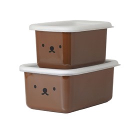 富士ホーロー 深型角容器 2点セット 0.7L 1.1L ボリスフェイス MFB-2DSM