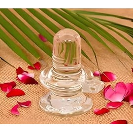 Crystal Shivling Shiva Shivling Shiva Lingam Shaligram Shivling for Pooja Shivling Idol Shiva Idol Lingam Idol Diwali Dhanteras 8 cm (White)