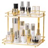 QTTCMY 2 Tier Bathroom Cabinet Countertop Organizer Perfume Lipstick Makeup