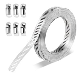 Hose Clamp kit 3 Meters Metal Strap with 6 Screw Clamps