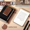 Yoment Top Spiral Notebook Leather Steno Pads 240 Pages Spiral