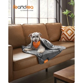 Feandrea Pet Blankets, 3-Pack Dog Blankets Washable, M, 102 x 73 cm, for Miniature and Small Dogs, Flannel Dog Couch Cover Protector, Slate Grey PPB013G01