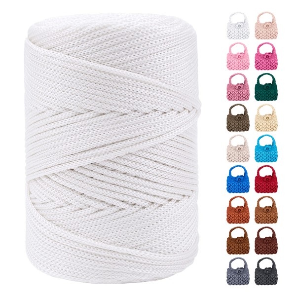 LEREATI Polyester Yarn 3 mm x 170 m, Macrame Yarn