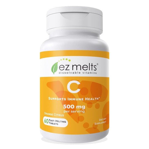 EZ Melts Dissolvable Vitamin C 500 mg, Sugar-Free, 1-Month Supply